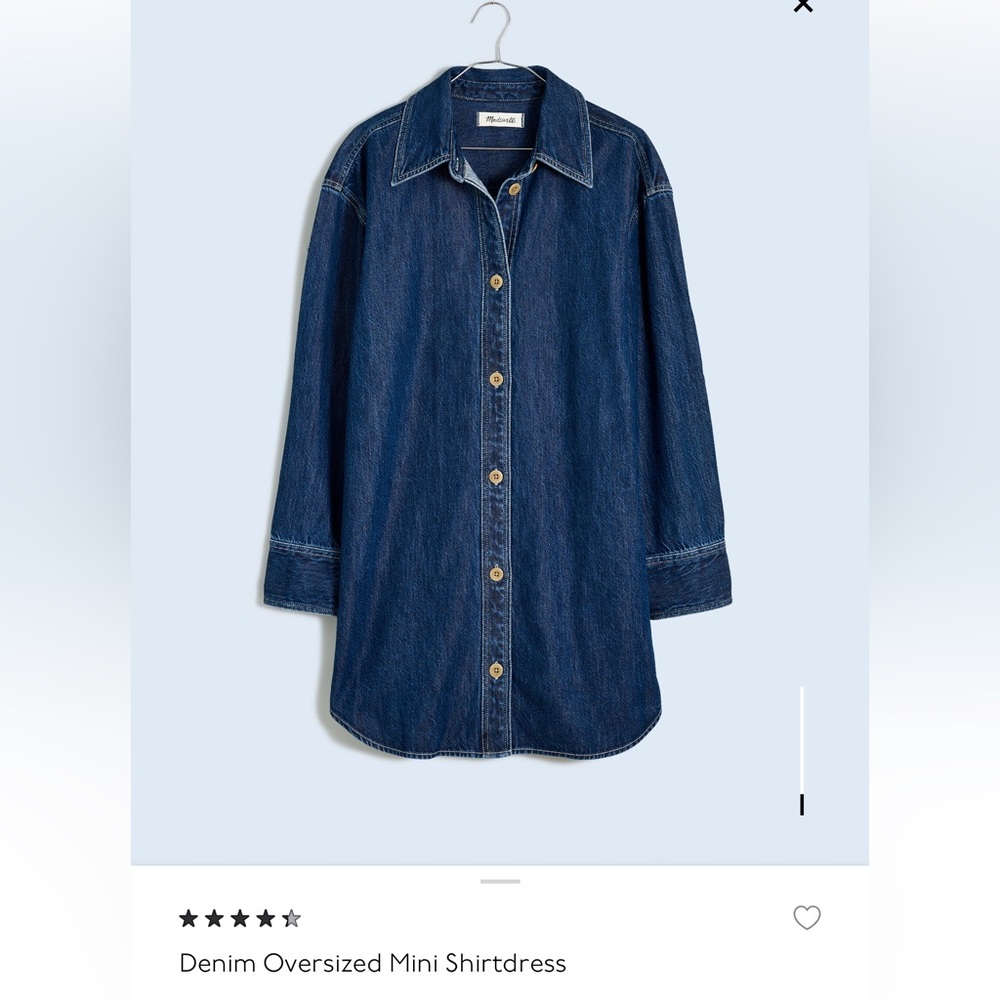 Madewell Blue Denim Mini Shirtdress